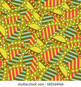 Abstract Leaves Seamless Pattern