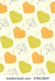 Abstract leaves seamless pattern