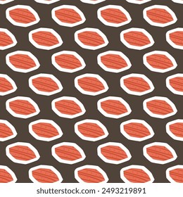 Abstract leaves seamless pattern. Cutouts autumn sticker leaf repeat background. Vector hand drawn flat illustration.