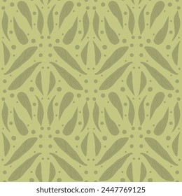 Abstrakte Blätter nahtloses Muster. Blumenpflanzen Elemente endloser Hintergrund. In: Botanic Foliage Repeat Cover. Retro-Loop-Ornament. Vektorgrafik flache handgezeichnete Illustration.