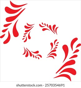 Abstract Leaves Seamless Pattern Floral Line Stock Vector 