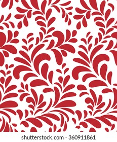Abstract leaves seamless pattern Floral line swirl geometric texture. Stylish abstract vector ornamental background