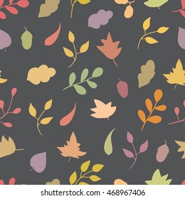 Abstract leaves seamless pattern. Hand drawn leaf texture. Perfect for printing on wallpaper or fabric.