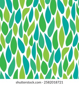Abstract leaves seamless pattern. Handwritten bright green forest foliage. Hand drawn texture companion. Fabric print for textile apparel, lingerie, outerwear, cover. Simple vector illustration nature