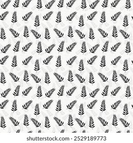 Abstrato deixa padrão sem costura. arte de linha. Desenhado à mão esboço projeto para tecido, impressão, capa, banner e convite. Papel de parede de estilo mínimo de luxo com folhas botânicas