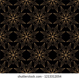 Abstract leaves seamless pattern. Mandala floral circle background.