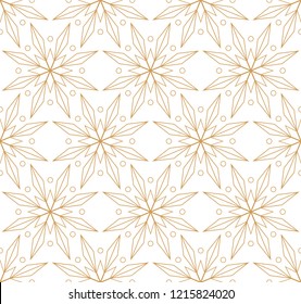 Abstract leaves seamless pattern. Mandala floral circle background.