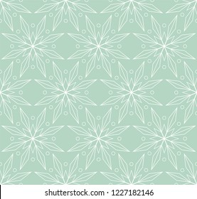 Abstract leaves seamless pattern. Mandala floral circle background.