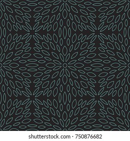 Abstract leaves seamless pattern. Mandala floral circle background.