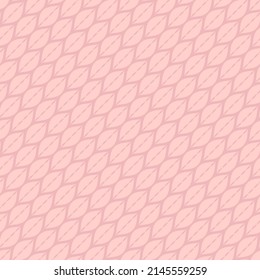 Abstract leaves seamless pattern. Stylish geometric background with leaf silhouettes, wavy lines, mesh, grid. Elegant light pink vector texture. Subtle repeat geo design for decor, wallpaper, print
