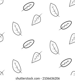 Abstract leaves seamless pattern vector. Hand drawn doodle leaf design wallpaper. Botanical texture design for print, wall arts, and wallpaper.