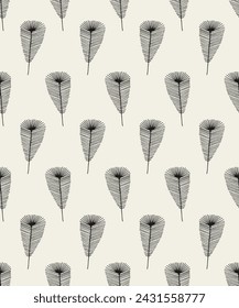 Abstract leaves seamless pattern. Vector floral background. Tropical leaf  wallpaper.
