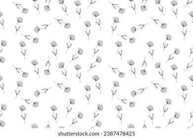 Las hojas abstractas son siluetas sin costura. Hojas negras dibujadas a mano con texturas ásperas garabatos. Motivos de planta con siluetas de ramificación, ramas de pincel decorativas. Tinta negra con follaje.