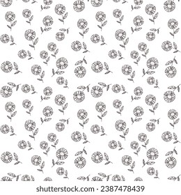 Abstract leaves silhouettes seamless pattern. Hand drawn black leaf with scribble rough textures. Plant motif with branch silhouettes, decorative brush twigs. Black ink texture with foliage.