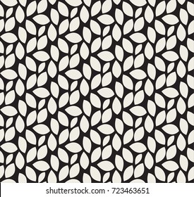 Abstract Leaves Tiles Seamless Vector Pattern. Geometric floral texture. Repeating background.