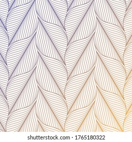 Abstract leaves vector pattern, repeating abstract linear leaves. Pattern is clean for fabric, wallpaper, printing. Pattern is on swatches panel