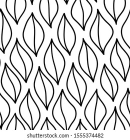 abstract leaves. vector structure. hand drawn seamless pattern