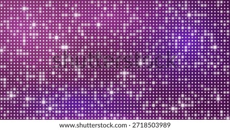 Abstract LED screen background, purple and pink, with glowing dots. LCD display, monitor texture. Intro template for presentations, advertising, and web design. Vector illustration.