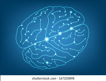 Abstract Left and Right brain function illustration