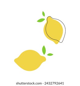 Abstract lemon citron on white background