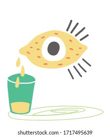 Abstract lemon eye. Simple modern vector illustration.