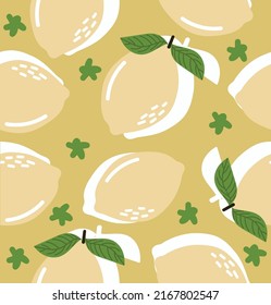 Abstract lemon Fresh flat background seamless pattern