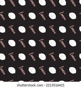 Abstract Lemon Fruit Silhouette Flat Vector Art Seamless Pattern can be use for background and apparel design