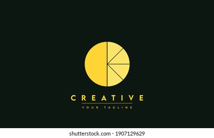 abstract lemon lines color icon art. 