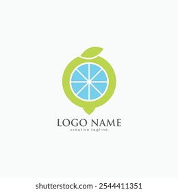Abstract lemon logo fully editable vector template
