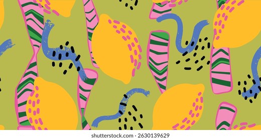 Abstract Lemon and Organic Shapes