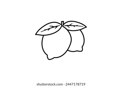 an abstract of lemon outline icon style
