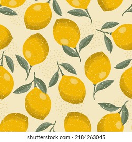 Abstract lemon seamless pattern. Background for textile, wrapping paper, fashions, illustrations.