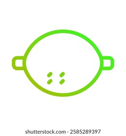 Abstract Lemon Slice Icon Green Gradient Design