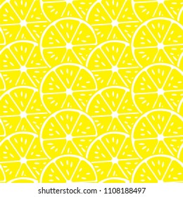 ABSTRACT LEMON SLICE SEAMLESS VECTOR PATTERN. FRESH SUMMER FEELING PATTERN.