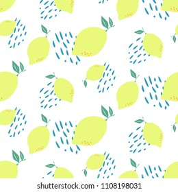 ABSTRACT LEMON SLICE SEAMLESS VECTOR PATTERN. FRESH SUMMER FEELING PATTERN