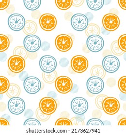 Abstract Lemon Slices Fresh Summer Vector Graphic Seamless Pattern can be use for background and apparel design