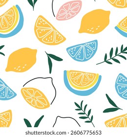 abstract lemon vector seamless pattern