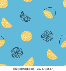 abstract lemon vector seamless pattern