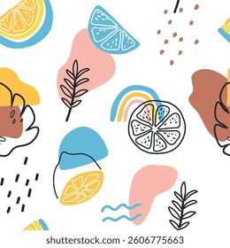 abstract lemon vector seamless pattern