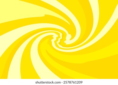 Abstract lemon yellow color vortex backdrop, wavy anime background. Cute light yellow waves wallpaper. Groovy backdrop for presentation, social media, poster, web banner