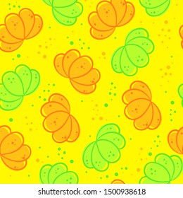 Abstract lemonade green and orange slices repeating pattern, use for covers,surface patter, menus, backgrounds