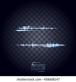 abstract lens banner with stars and flares on transparent background vector illustration 1. part of collection. good for your design
