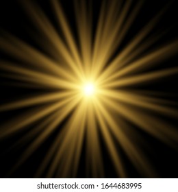 Abstract lens flare light over black background