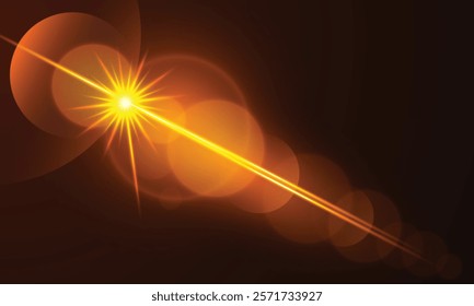 abstract lens flare light shiny effect on transparent background. sparkle stars bright glowing.vector illustration