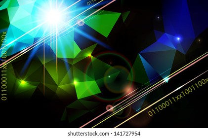 Abstract lens flare technology vector background.