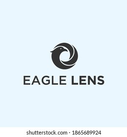abstract lens logo. eagle icon