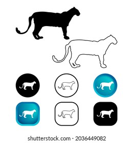 Abstract Leopard Animal Icon Set