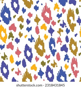 Abstract leopard colorful pattern, animal multicolor seamless design