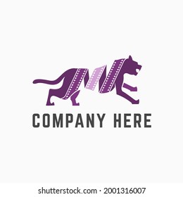 abstract leopard film strip  logo illustration