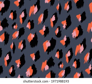 Abstract leopard pattern. colorful African design. Fashion style. Seamless textile background.